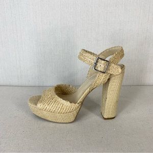 Jessica Simpson Woven Cream Platform Heels